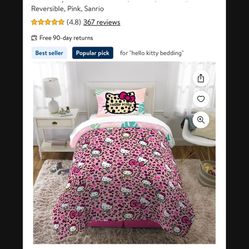 Hello Kitty Twin Size Comforter And Pillowcase