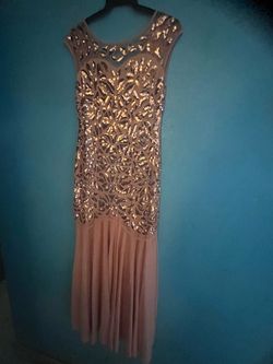 Rose Gold Sequin Drop Waist Dress