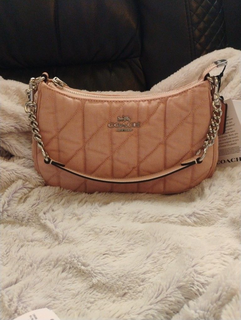 NWT Coach Ballerina Pink Denim Teri Bag