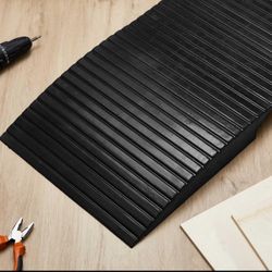 2PCS Black Rubber Portable Anti-Slip Threshold Ramp for Wheelchair Scooter Bike