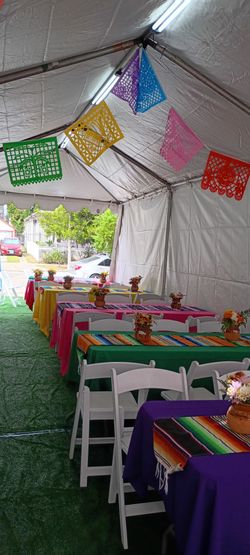 White tent 10x30tables, chairs,
