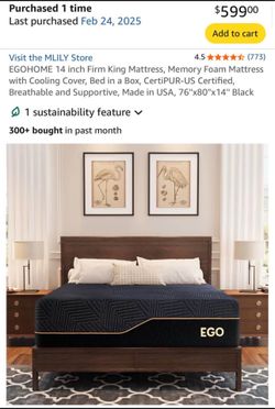 Egohome 14” Cooling Firm King Mattress