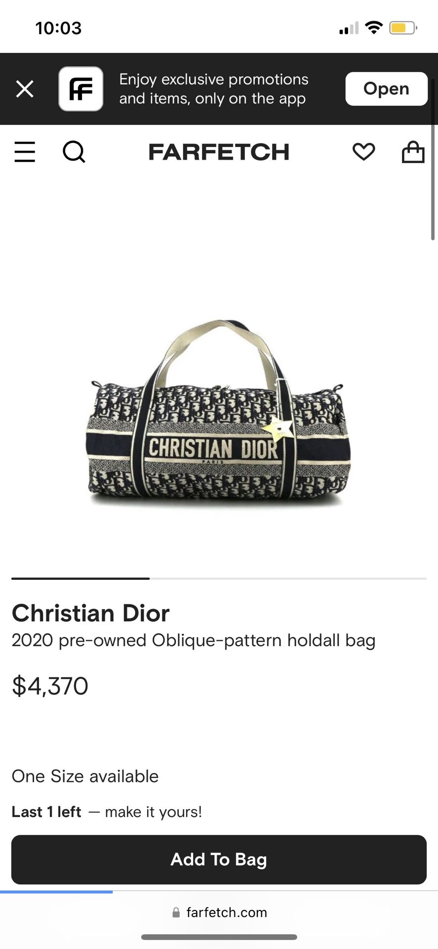 Dior Gym Bag RARE