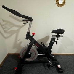 Sunny Health & Fitness Magnetic Exercise Bike, 44LB Flywheel & 300LB Weight Capacity for Intensive Home Workout, Indoor Cardio Training w/4-Way Adjust