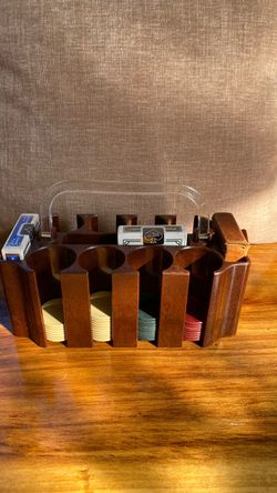 Vintage Poker Chip Carrier and Three Decks of Cards
