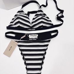 MIUMIU black LOGO bikini Size Small