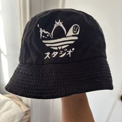Black Bucket Hat (Ghibli Designs) S