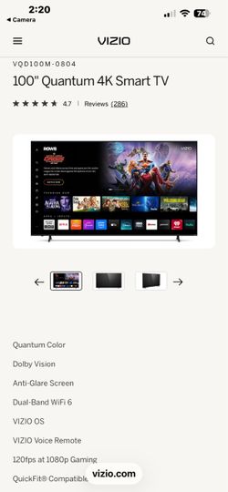 Vizio 100" Quantum 4K Smart TV