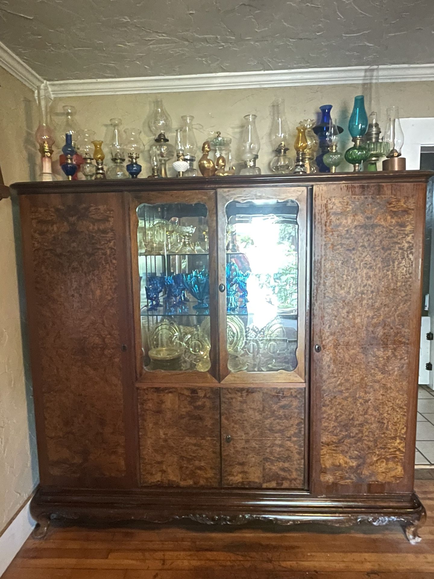 Antique armoire display cabinet 