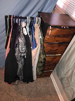 Dresser with Hanging Rack