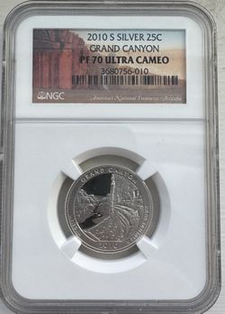 2010-S Silver Grand Canyon National Park Quarter NGC PF 70 Ultra Cameo