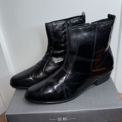 Stacy Adams, Santos, 100% Kidskin Leather, Side Zip, Men’s Boot, Color Black, Size 12 