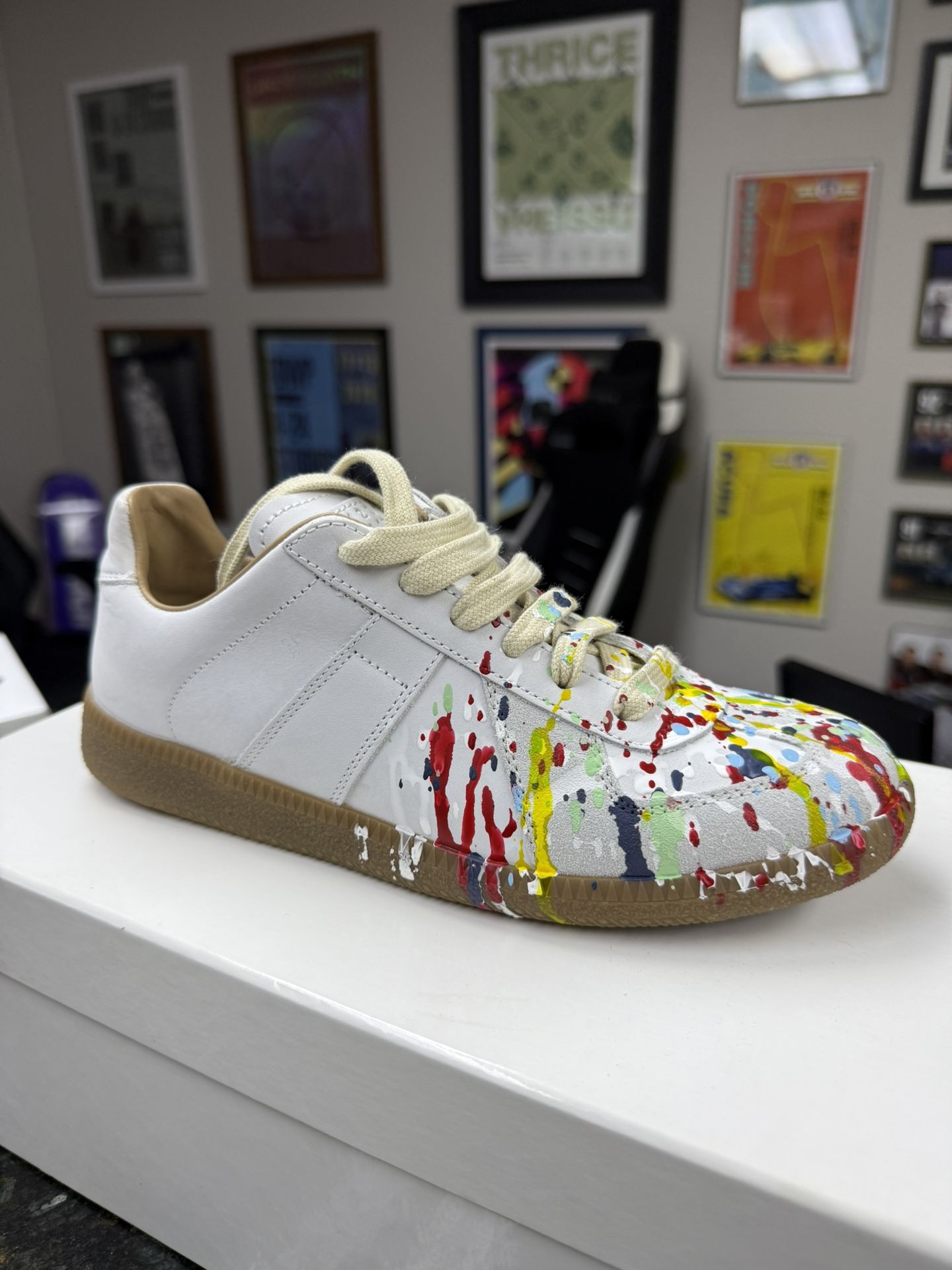 White Paint Replica Sneakers Size: 36.5it (never Used)