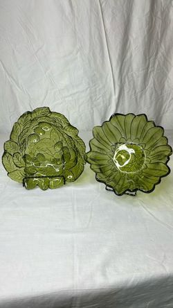 Vintage Indiana Green Glass Bowl Set