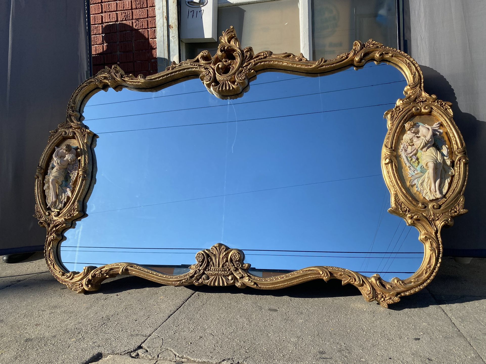 Huge Italian Mirror With Plaques