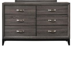 Brand new 58" x 16" x 37"H grey dresser only