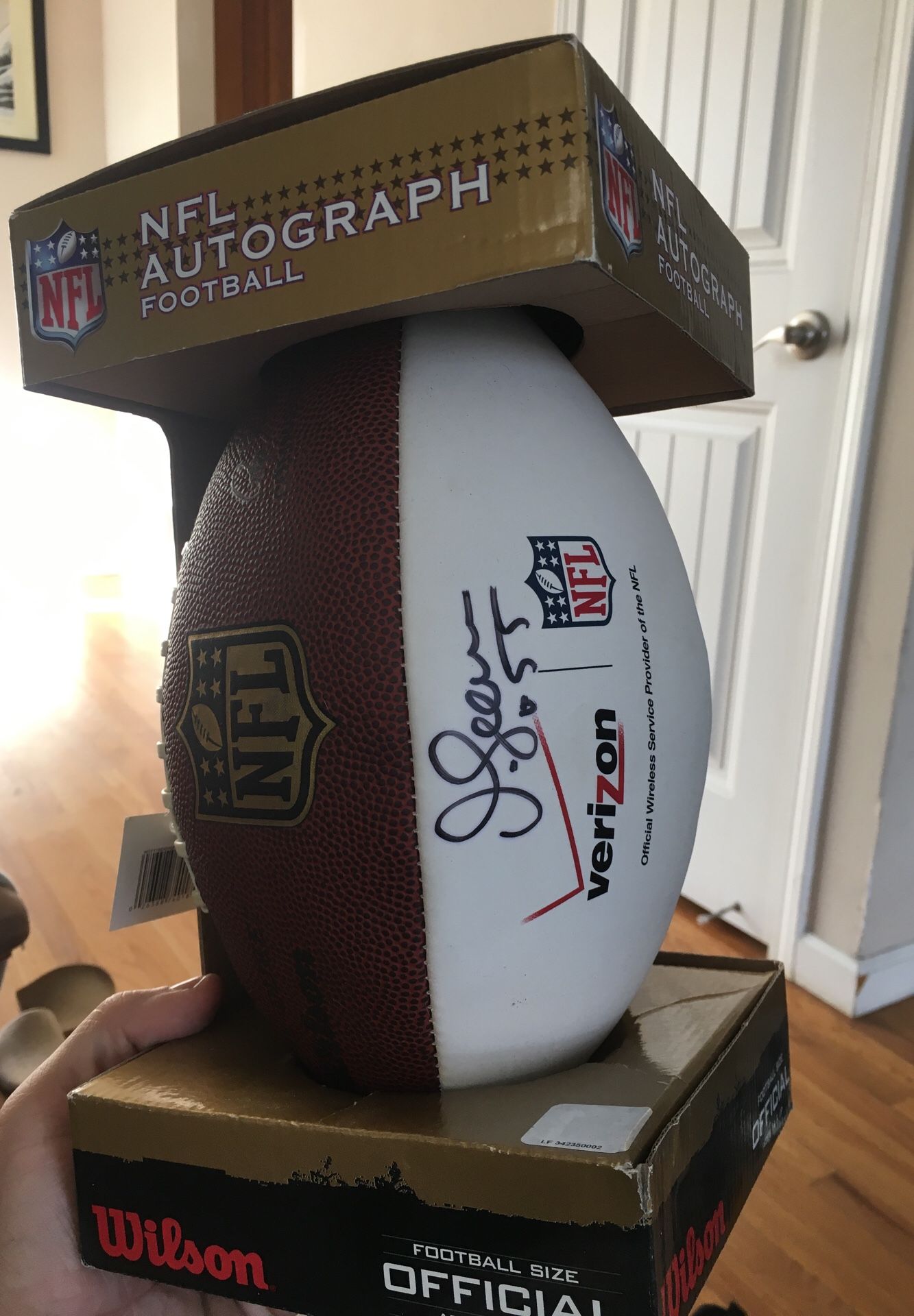 Junior Seau autographed football