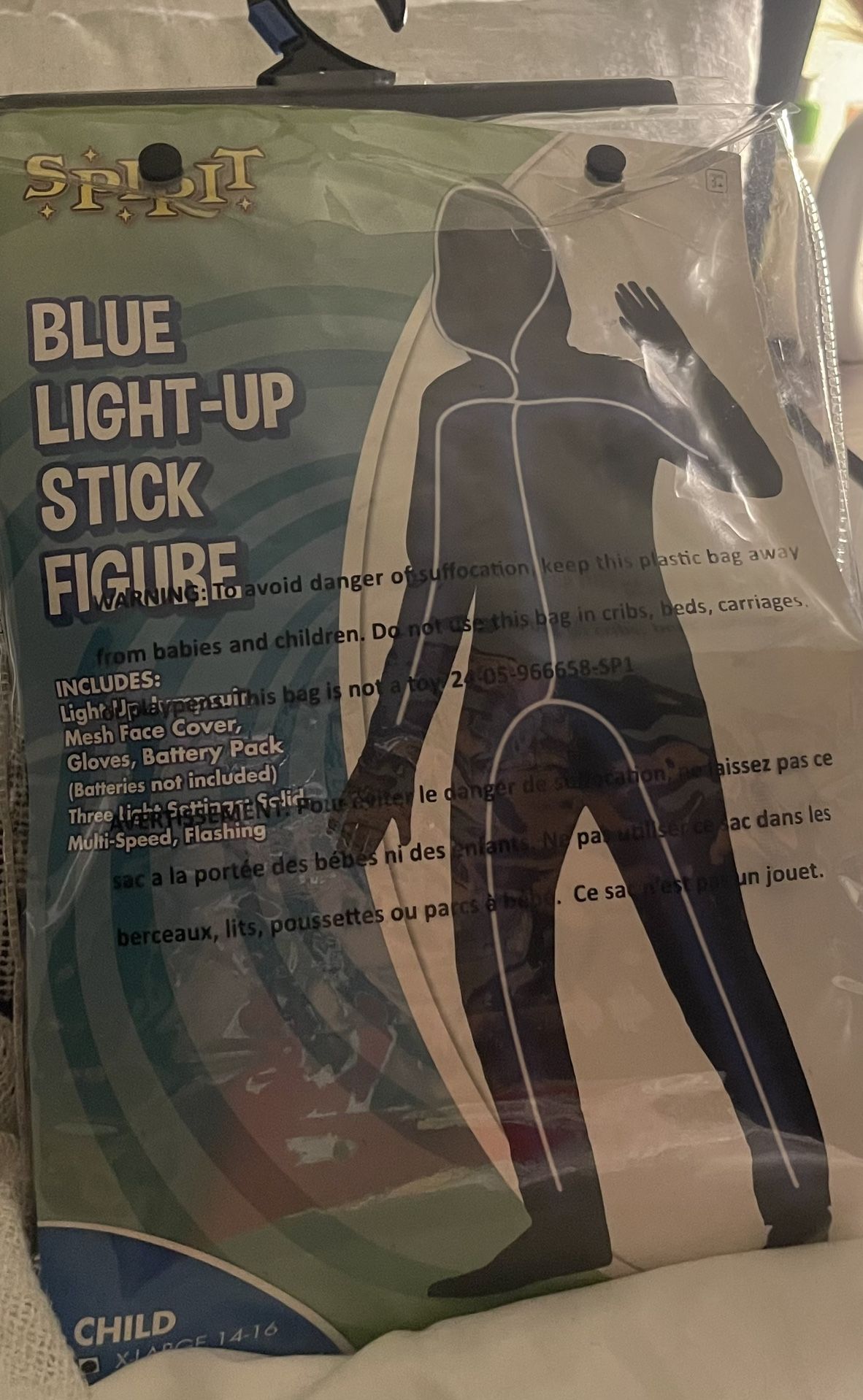 Blue Light Stick Figure Costume