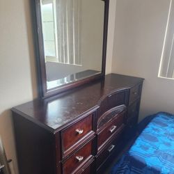 Dresser with Mirror - Brown