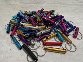 Bulk Wholesale Lot — 80 Emergency / Rape / Camping Keychain Whistles.
