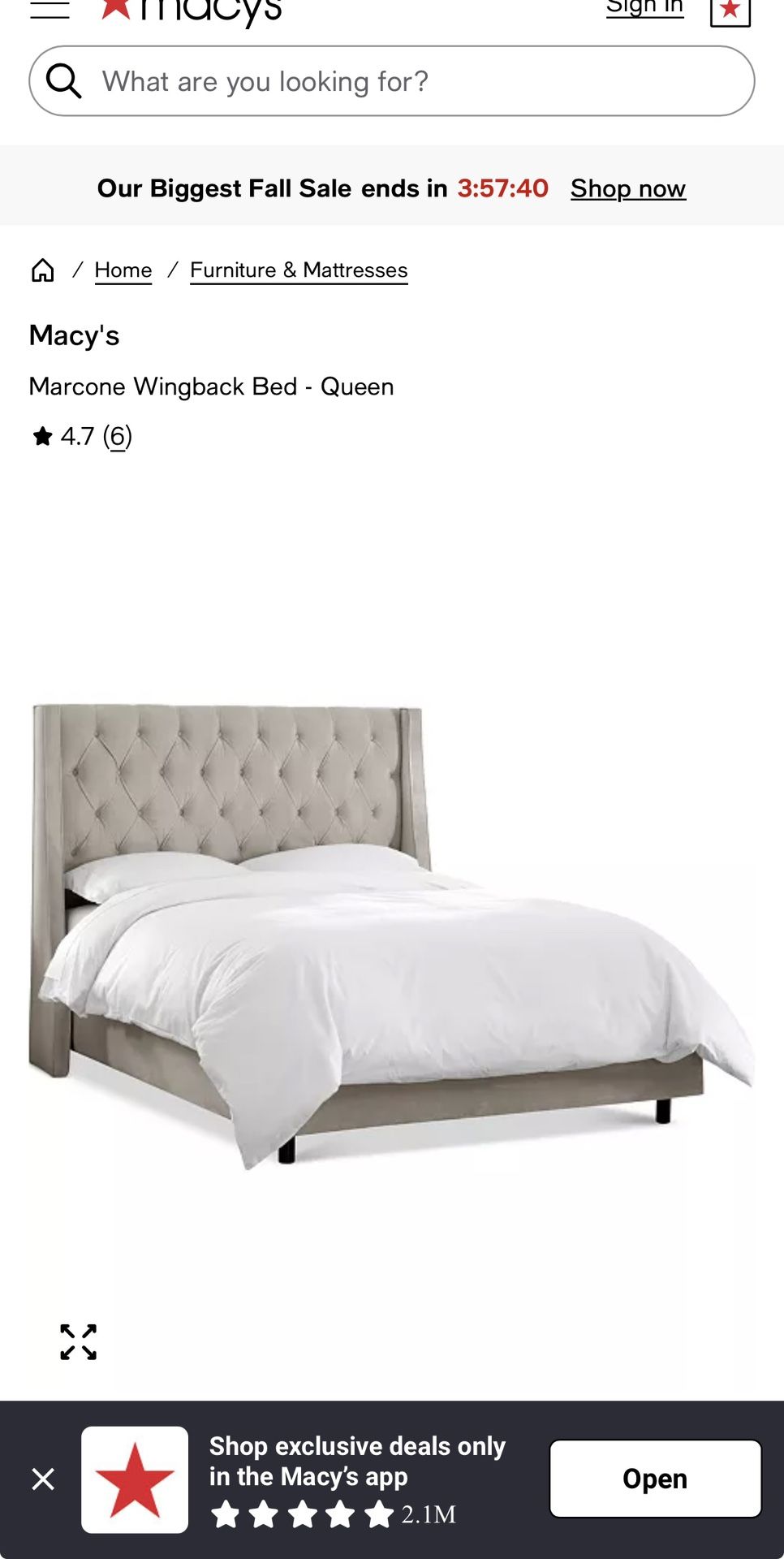 White Velvet Tufted King Bed frame