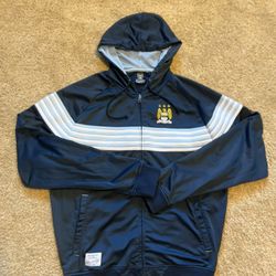 🔥 MANCHESTER CITY 90's Retro Hoodie Jacket Men's XL 🔥
