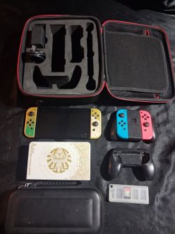 Nintendo switch OLED legend of Zelda edition 256gb SD with accessories