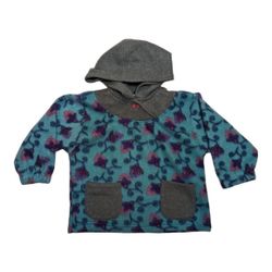 Vintage Young Amerella Teal Size 5 Girls Patagonia Style Fleece Hoodie Sweater