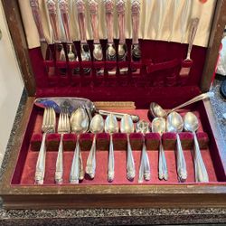 Vintage Holmes & Edwards Sterling Inlaid Silverware Set 
