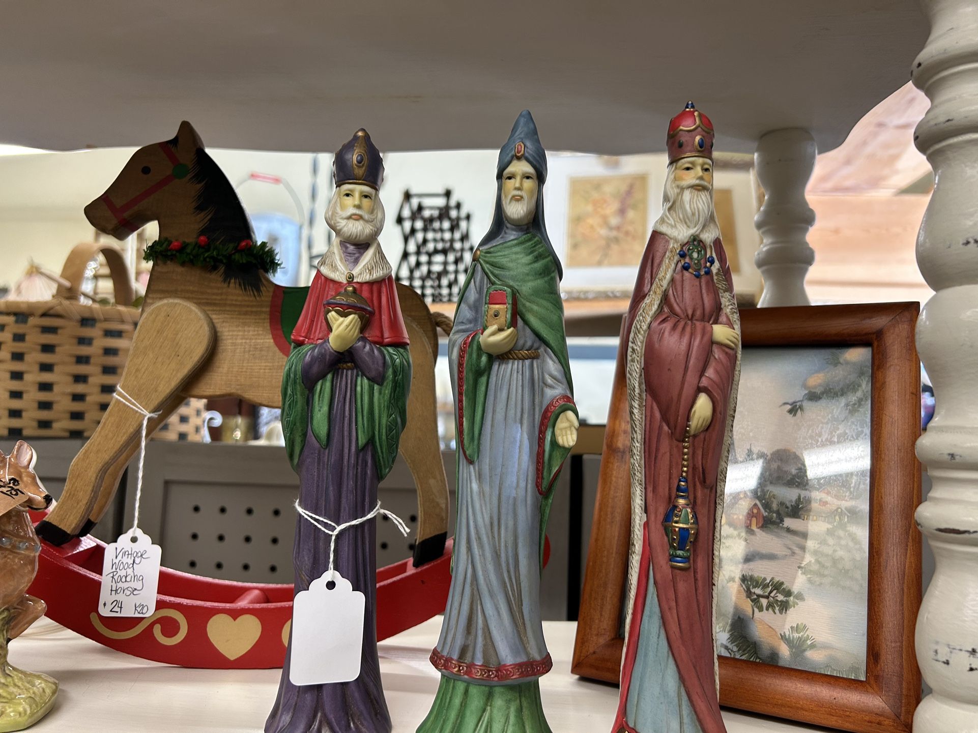Unique Set of 3 Porcelain Wisemen Figurines