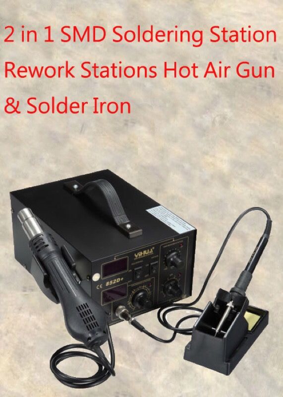 2 in 1 SMD Soldering station rework stations Hot Air Gun & Solder Iron