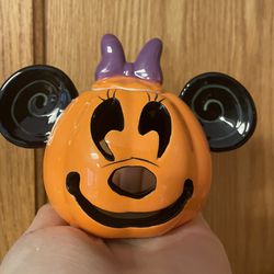 Halloween Disney Minnie Mouse Pumpkin Tea Light Candle Holder 