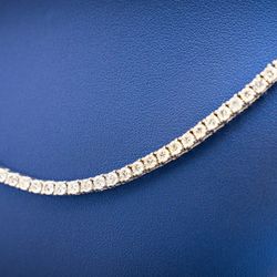 VVS MOISSANITE 18k GOLD Plated TENNIS CHAIN 20”