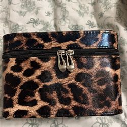 Leopard print small make up bag