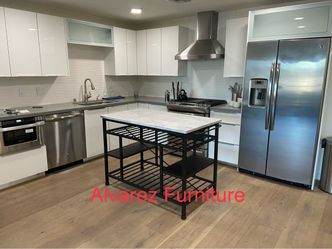 Marble top kitchen island