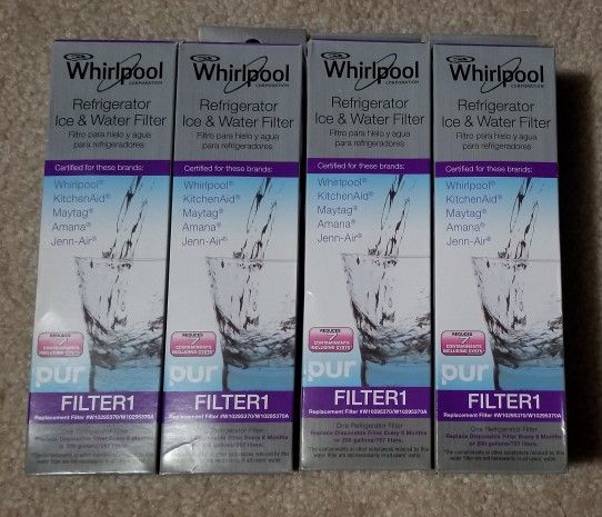 LOT of 4 Pcs. Whirlpool Pur Filter 1 Refrigerator Ice & Water Filter #W10295370/W10295370A