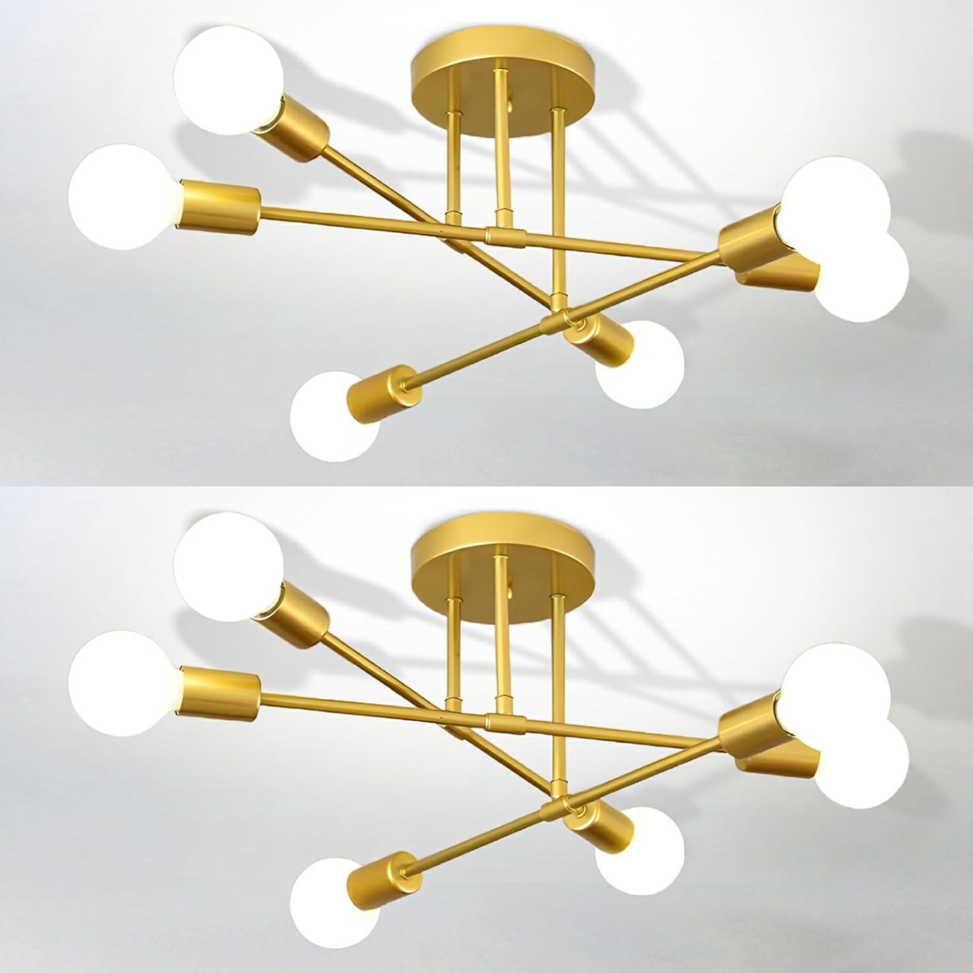 Set of 2 Modern Sputnik Chandeliers , 6-Light 