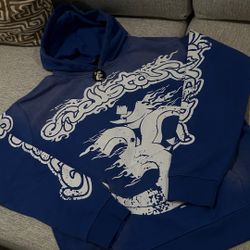 blue hellstar hoodie size L