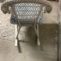 Gray Wicker Rocking Chair