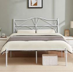 Brand New Full Size White Metal Bed Frame