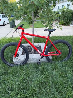 Charge Cooker Red Aluminum XLarge Hybrid Mid-Fat Tire Disc Brakes Bike Bicycle