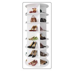  Tier Rotating Shoe Rack Tower, Spinning Shoe Display Lazy Susan, Revolving 360 Shoe Rack Storage Round Carousel, Vertical Handbag Rotate Shoes Closet