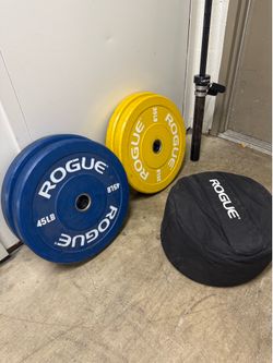 Rogue Eco Bumper Plates and Valor Olympic Bar