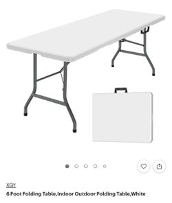Two 6ft white folding tables