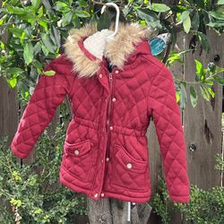 Girls Size 6 Red Hooded Jacket