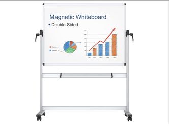 VIZ-PRO Double-Sided Magnetic Mobile Whiteboard, 48" x 36"
4' x 3' Rolling Dry Erase Board Easel Stand on Wheels with Aluminium Frame for School Offic