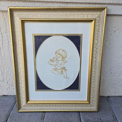 Cherub Cross Stich Art Antique