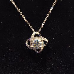 18" Moissanite Knot Pendant 1 Carat