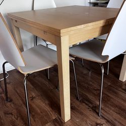 Dining Table + 4 Chairs (table Extendable )