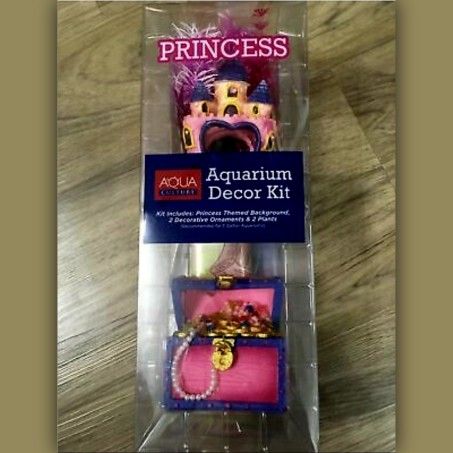 AQUA CULTURE Princess Aquarium Decor Kit Fish Tank Decoration, Background, Plants, Decorations, Figurines . Recommended For 5 Gallon Aquariums 🐠🐡🐟